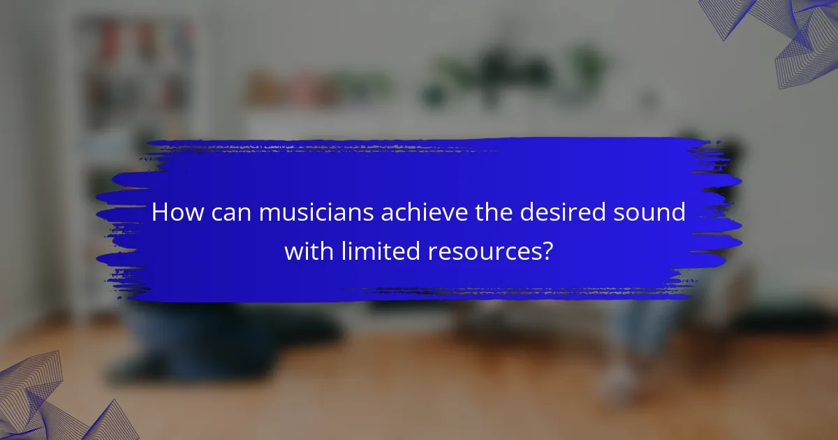 How can musicians achieve the desired sound with limited resources?