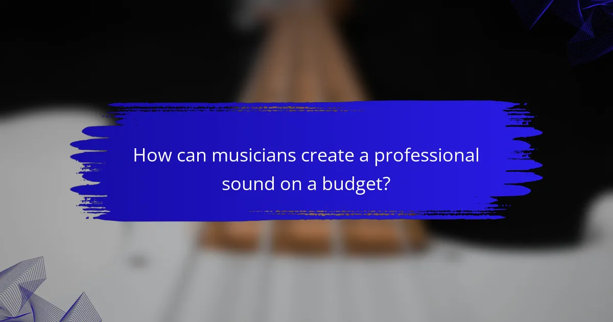 How can musicians create a professional sound on a budget?