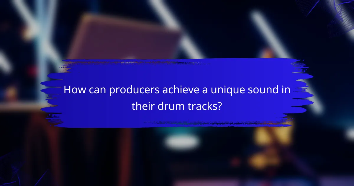 How can producers achieve a unique sound in their drum tracks?