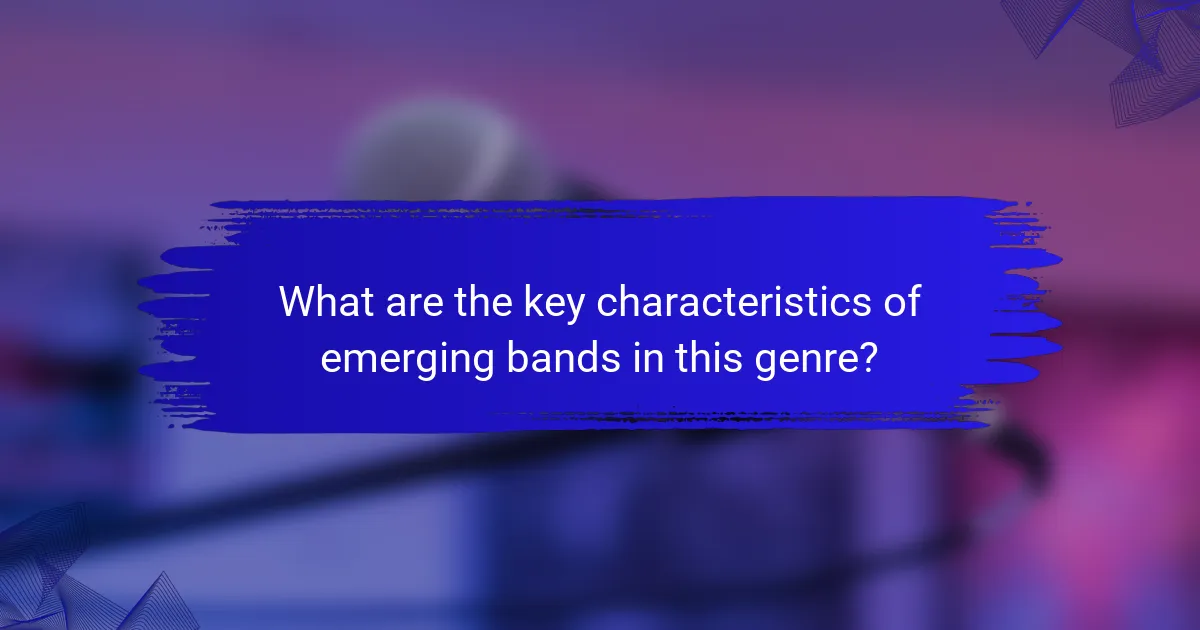 What are the key characteristics of emerging bands in this genre?