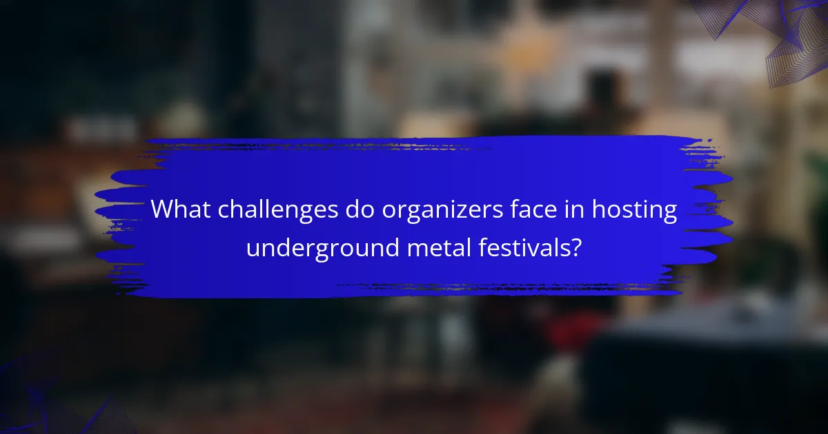What challenges do organizers face in hosting underground metal festivals?