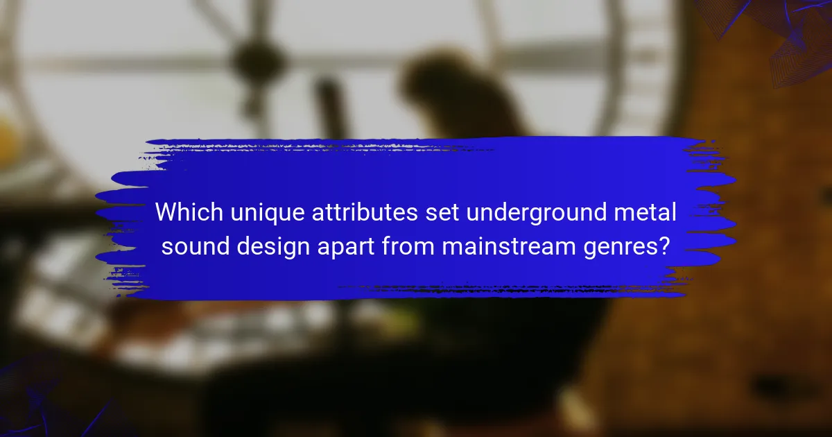 Which unique attributes set underground metal sound design apart from mainstream genres?